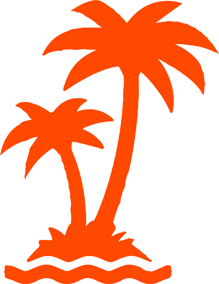 Orange icon of palm trees